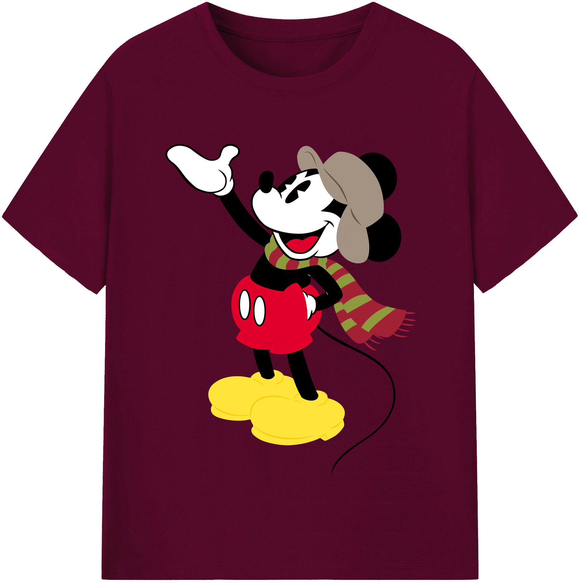 （画像用） ミッキーマウス Mickey Mouse レディースカジュアルプリントTシャツ（綿100％）